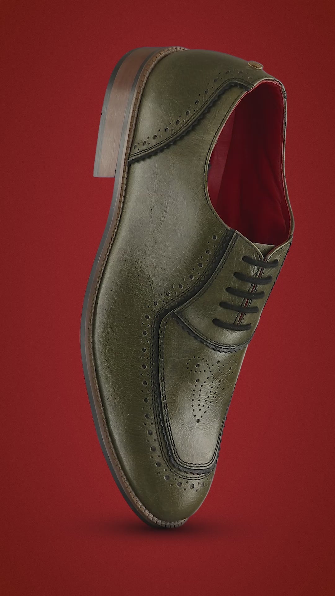  Maharaja Brogues Men – Olive