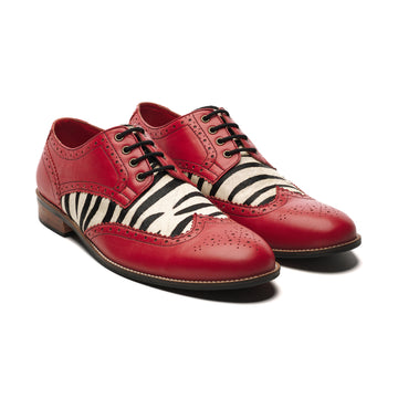 Zebra Brogue_ for Men – Crimson (discontinued) Banjaaran Studio