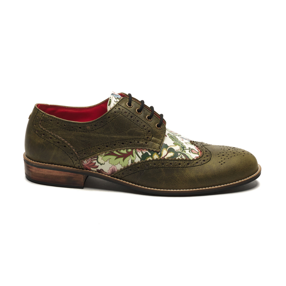  Bageecha Derby_Brogue_For Men – Olive Green (discontinued)