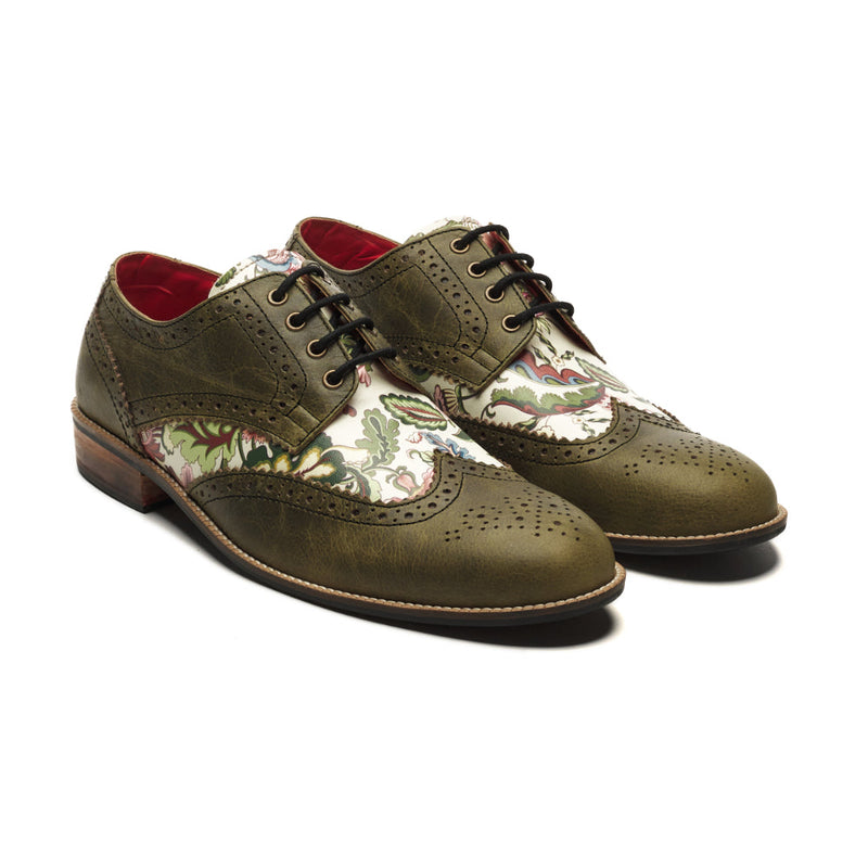  Bageecha Derby_Brogue_For Men – Olive Green (discontinued)