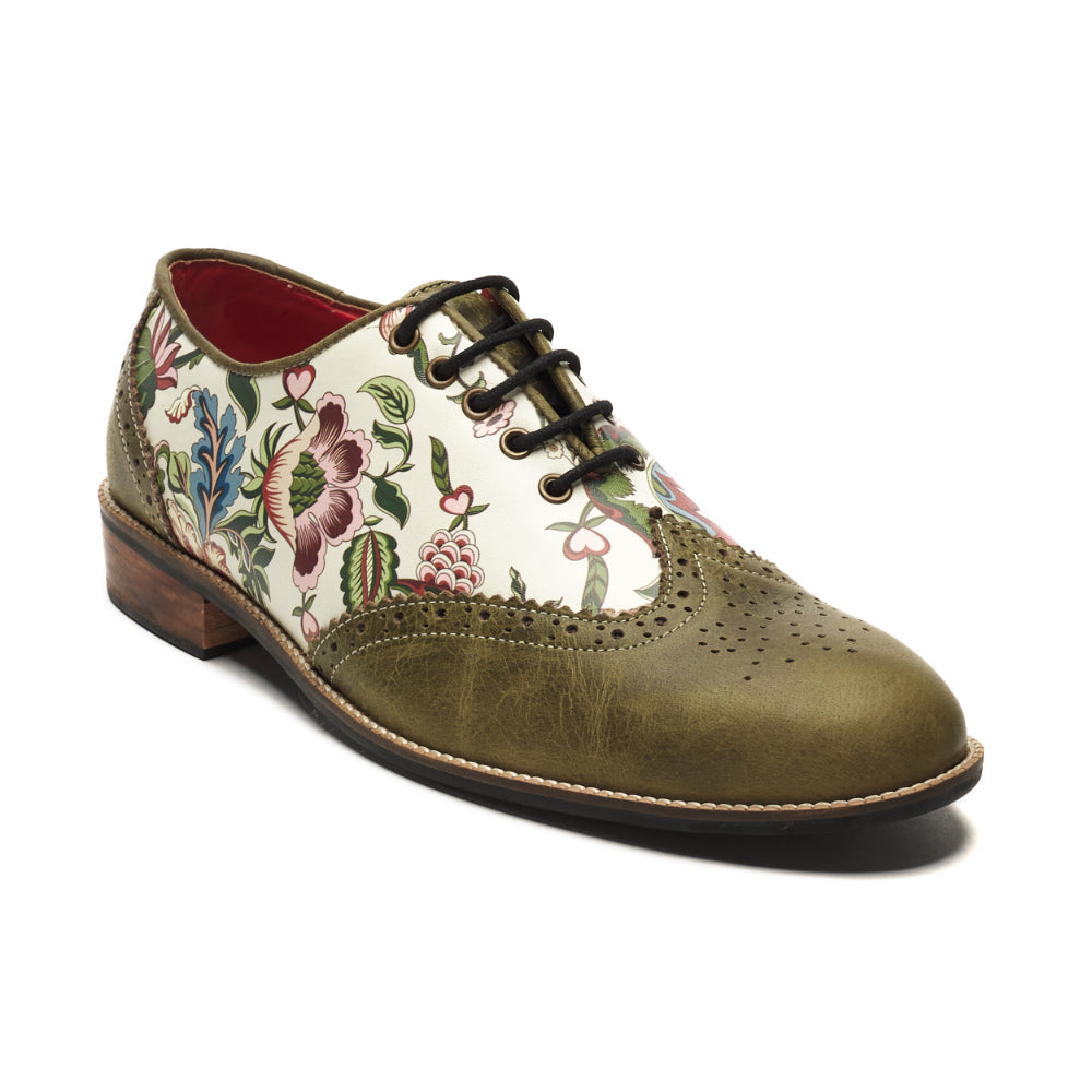  Bageecha Brogues Men – Olive