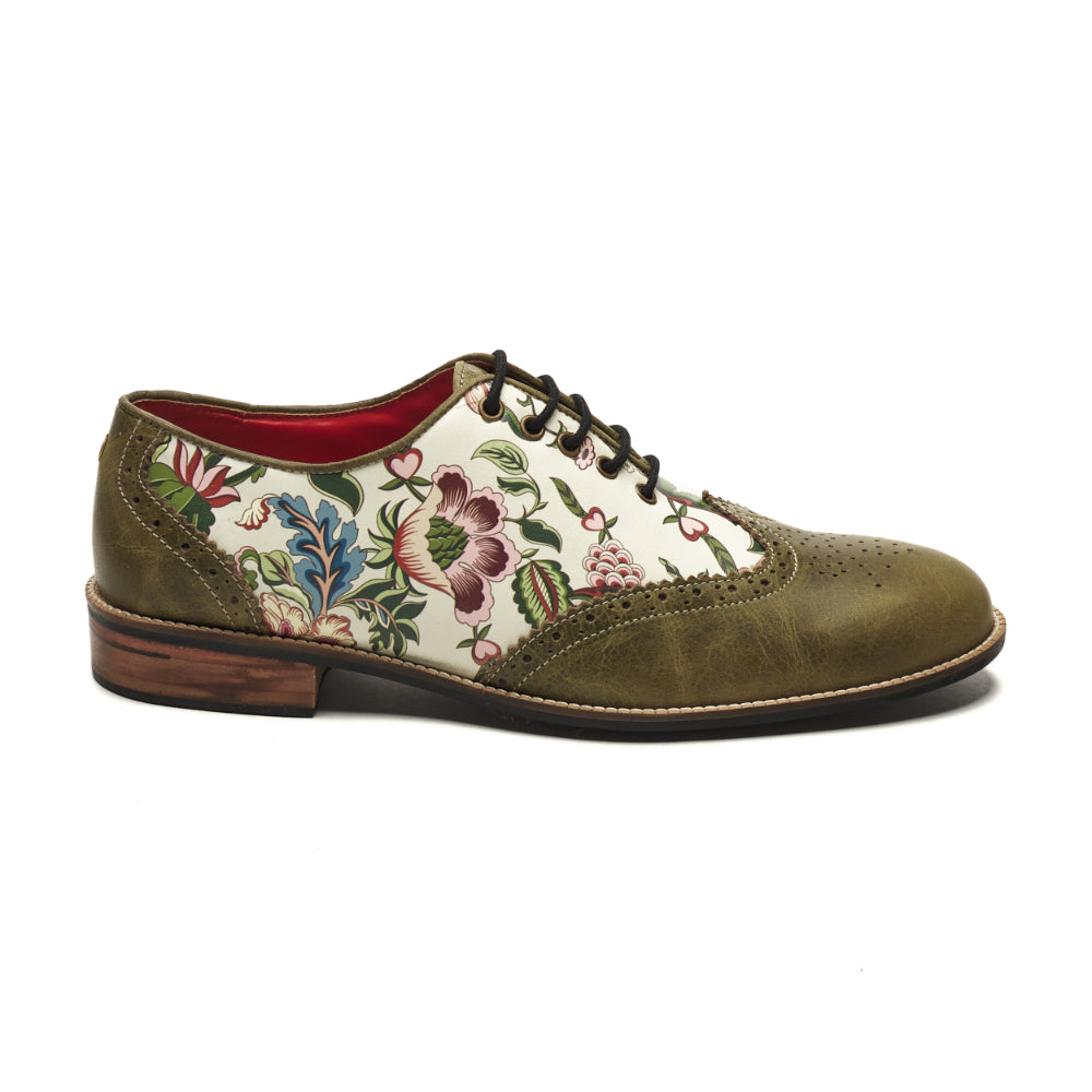  Bageecha Brogues Men – Olive