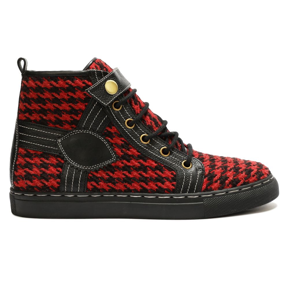  Red Classic Houndstooth High_Tops for Women (discontinued)