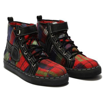 Red Tartans HighTops for Women (discontinued) Banjaaran Studio